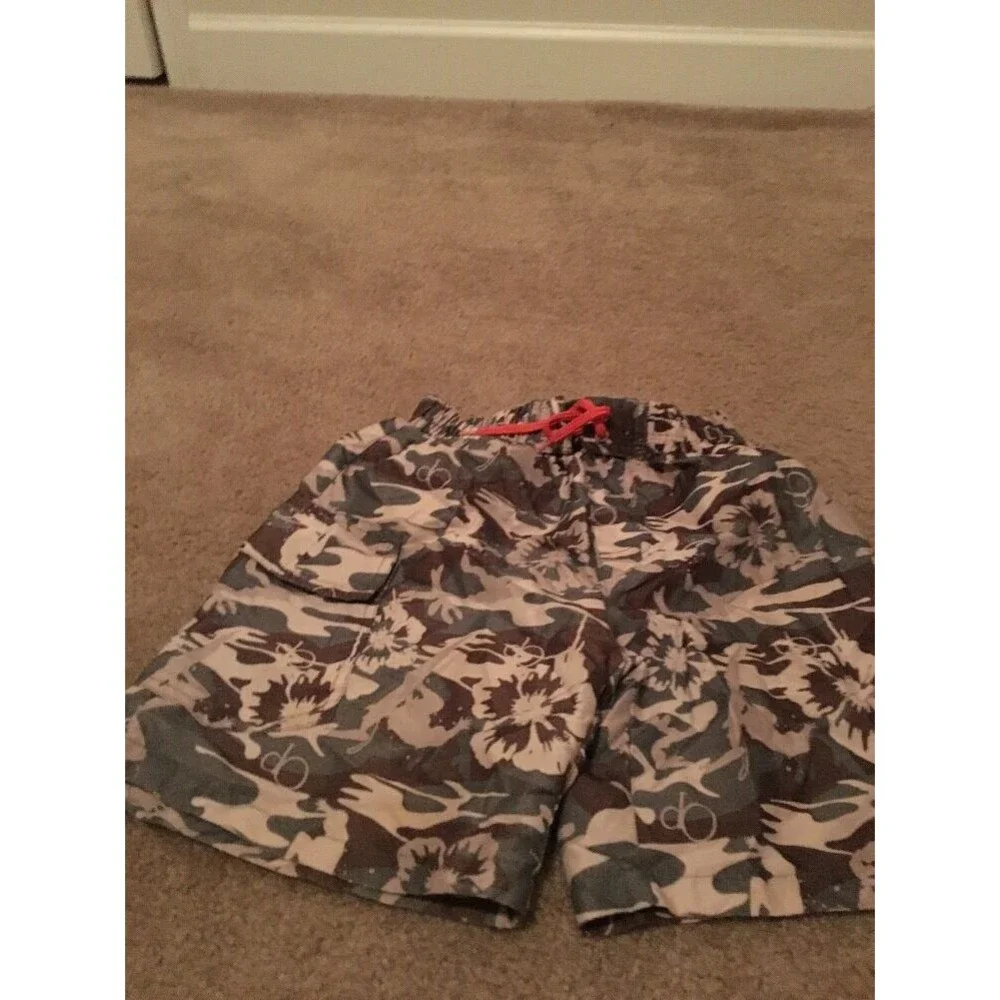 Op Boys Camouflage Swim Shorts Trunks Attached Brief Elastic Waist Size XS 4-5